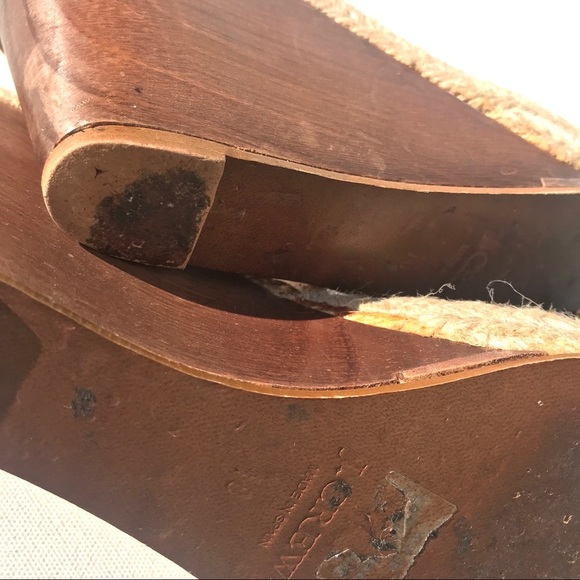 J.Crew Brown Leather Wedge Sandals 10 shoes - Picture 6 of 9